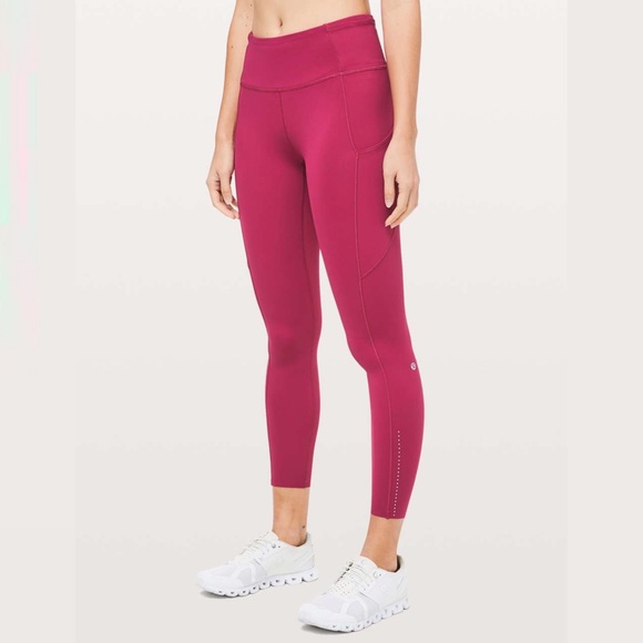 Lululemon Fast and Free 7/8 Tights Violet Red